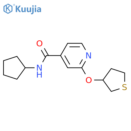 N-cyclopentyl-2-(thiolan-3-yloxy)pyridine-4-carboxamide structure