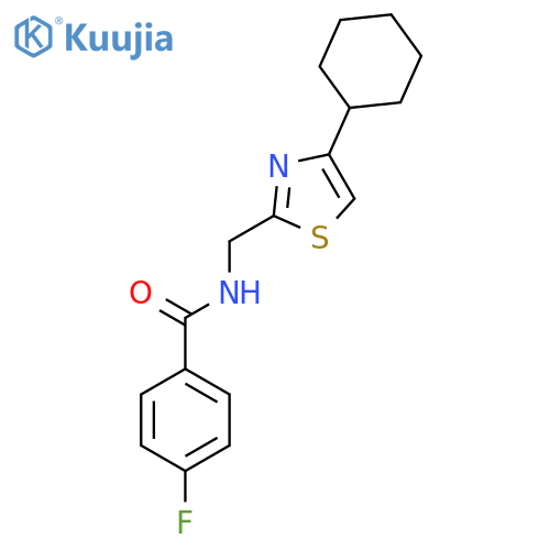 N-(4-cyclohexyl-1,3-thiazol-2-yl)methyl-4-fluorobenzamide structure
