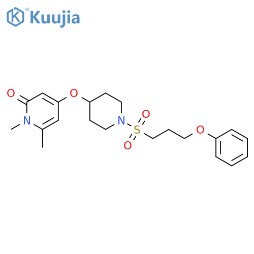 1,6-dimethyl-4-[1-(3-phenoxypropylsulfonyl)piperidin-4-yl]oxypyridin-2-one structure