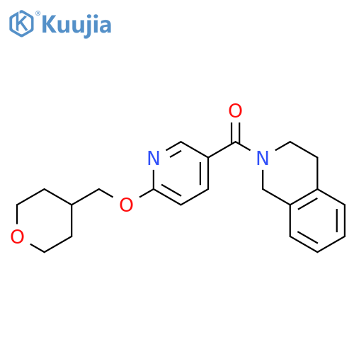 3,4-dihydro-1H-isoquinolin-2-yl-[6-(oxan-4-ylmethoxy)pyridin-3-yl]methanone structure