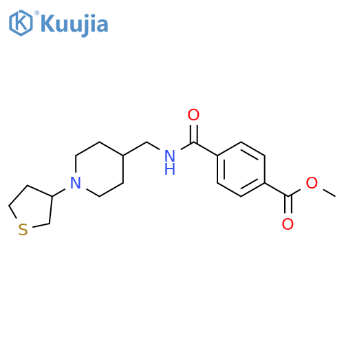 methyl 4-({[1-(thiolan-3-yl)piperidin-4-yl]methyl}carbamoyl)benzoate structure