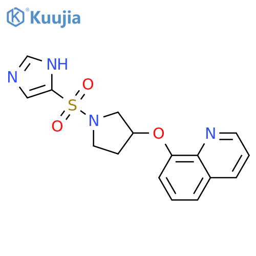 8-[1-(1H-imidazol-5-ylsulfonyl)pyrrolidin-3-yl]oxyquinoline structure