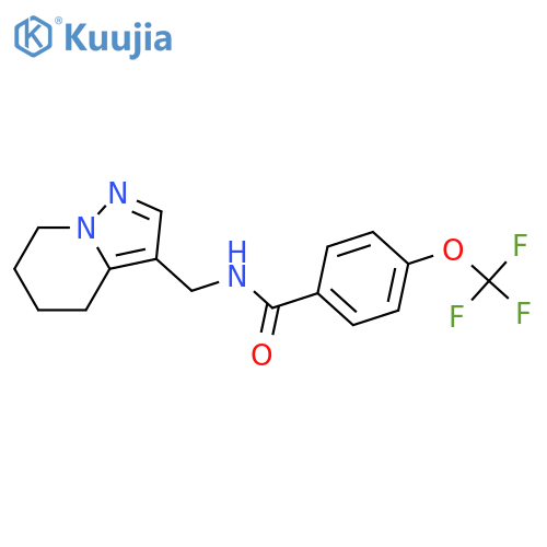 N-({4H,5H,6H,7H-pyrazolo[1,5-a]pyridin-3-yl}methyl)-4-(trifluoromethoxy)benzamide structure
