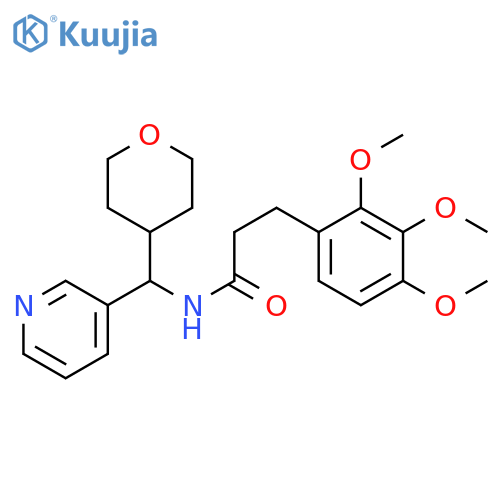 N-(oxan-4-yl)(pyridin-3-yl)methyl-3-(2,3,4-trimethoxyphenyl)propanamide structure