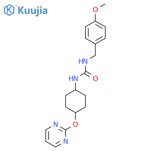 1-[(4-methoxyphenyl)methyl]-3-[(1r,4r)-4-(pyrimidin-2-yloxy)cyclohexyl]urea structure