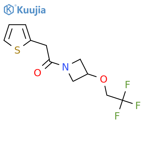 2-(thiophen-2-yl)-1-3-(2,2,2-trifluoroethoxy)azetidin-1-ylethan-1-one structure