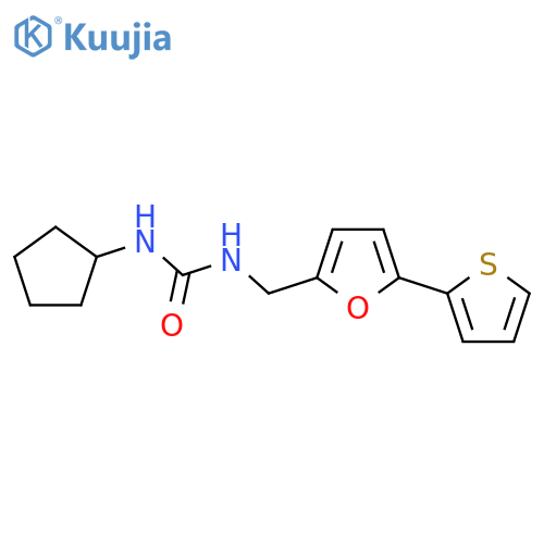 1-cyclopentyl-3-{5-(thiophen-2-yl)furan-2-ylmethyl}urea structure