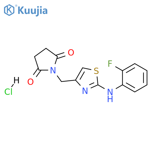 1-[[2-(2-fluoroanilino)-1,3-thiazol-4-yl]methyl]pyrrolidine-2,5-dione:hydrochloride structure