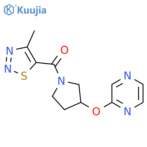 2-{1-(4-methyl-1,2,3-thiadiazole-5-carbonyl)pyrrolidin-3-yloxy}pyrazine structure
