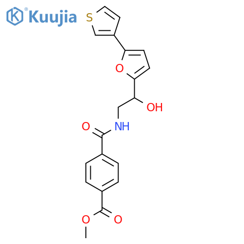 methyl 4-({2-hydroxy-2-[5-(thiophen-3-yl)furan-2-yl]ethyl}carbamoyl)benzoate structure