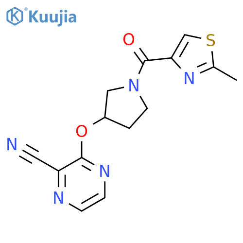 3-{[1-(2-methyl-1,3-thiazole-4-carbonyl)pyrrolidin-3-yl]oxy}pyrazine-2-carbonitrile structure