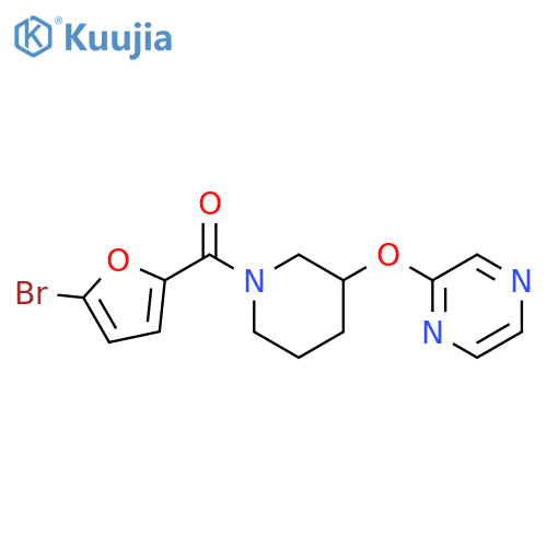 2-{[1-(5-bromofuran-2-carbonyl)piperidin-3-yl]oxy}pyrazine structure