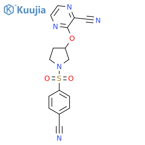 3-{1-(4-cyanobenzenesulfonyl)pyrrolidin-3-yloxy}pyrazine-2-carbonitrile structure