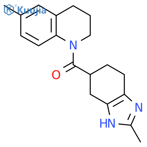 6-methyl-1-(2-methyl-4,5,6,7-tetrahydro-1H-1,3-benzodiazole-5-carbonyl)-1,2,3,4-tetrahydroquinoline structure