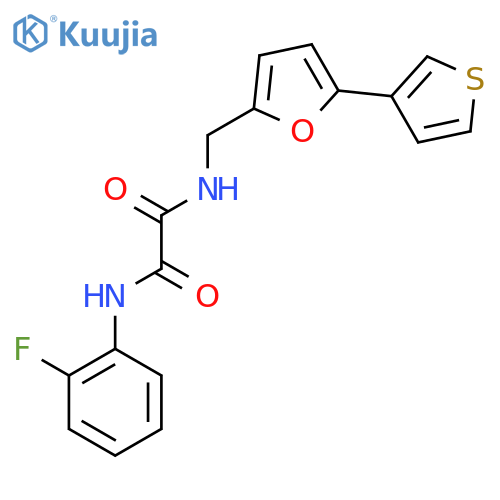N'-(2-fluorophenyl)-N-{5-(thiophen-3-yl)furan-2-ylmethyl}ethanediamide structure