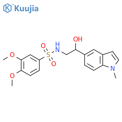 N-[2-hydroxy-2-(1-methyl-1H-indol-5-yl)ethyl]-3,4-dimethoxybenzene-1-sulfonamide structure