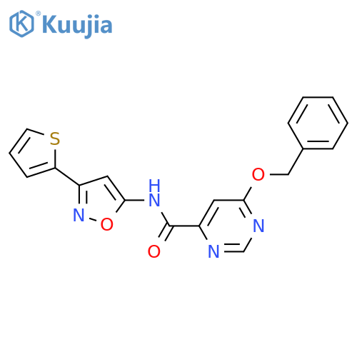 6-(benzyloxy)-N-3-(thiophen-2-yl)-1,2-oxazol-5-ylpyrimidine-4-carboxamide structure