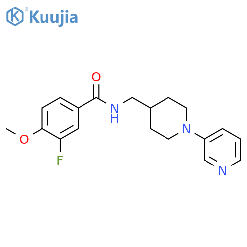 3-fluoro-4-methoxy-N-[(1-pyridin-3-ylpiperidin-4-yl)methyl]benzamide structure