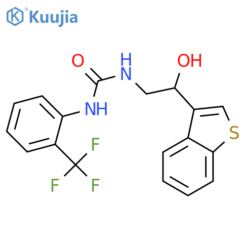3-[2-(1-benzothiophen-3-yl)-2-hydroxyethyl]-1-[2-(trifluoromethyl)phenyl]urea structure