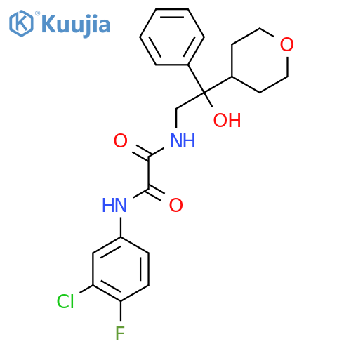 N-(3-chloro-4-fluorophenyl)-N'-[2-hydroxy-2-(oxan-4-yl)-2-phenylethyl]ethanediamide structure