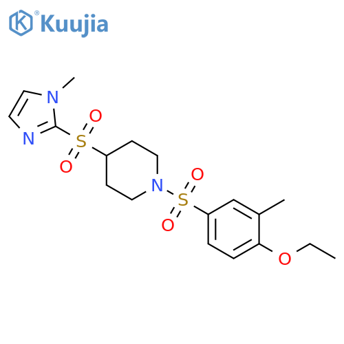 1-[(4-Ethoxy-3-methylphenyl)sulfonyl]-4-[(1-methyl-1H-imidazol-2-yl)sulfonyl]piperidine structure