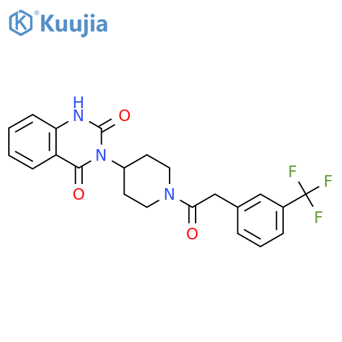 3-(1-{2-[3-(trifluoromethyl)phenyl]acetyl}piperidin-4-yl)-1,2,3,4-tetrahydroquinazoline-2,4-dione structure