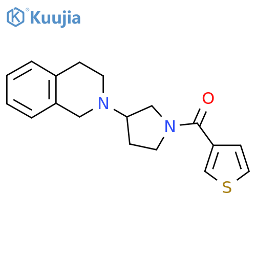 (3-(3,4-dihydroisoquinolin-2(1H)-yl)pyrrolidin-1-yl)(thiophen-3-yl)methanone structure