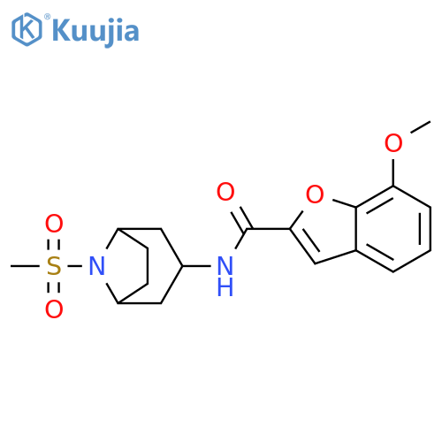 7-methoxy-N-(8-methylsulfonyl-8-azabicyclo[3.2.1]octan-3-yl)-1-benzofuran-2-carboxamide structure
