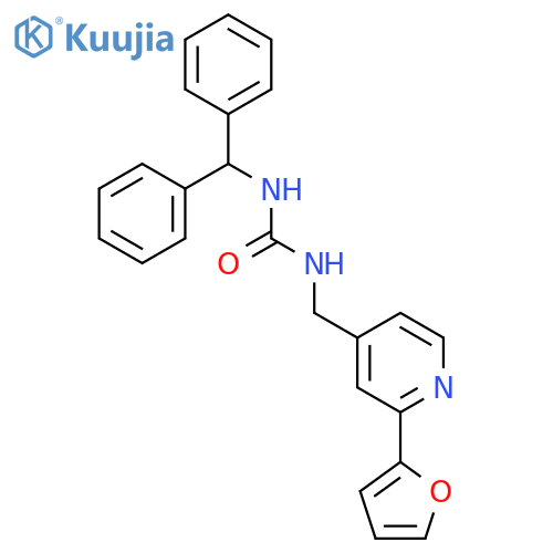 1-(diphenylmethyl)-3-{[2-(furan-2-yl)pyridin-4-yl]methyl}urea structure