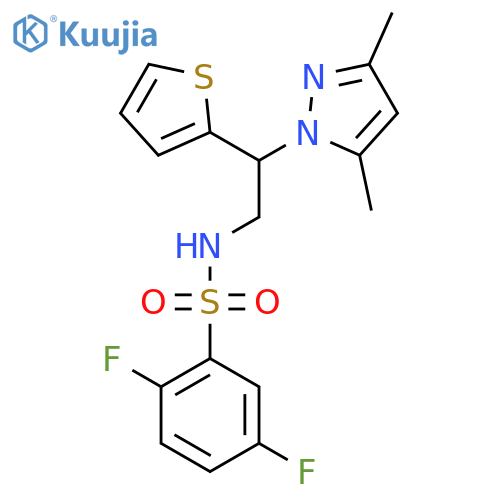 N-[2-(3,5-dimethyl-1H-pyrazol-1-yl)-2-(thiophen-2-yl)ethyl]-2,5-difluorobenzene-1-sulfonamide structure