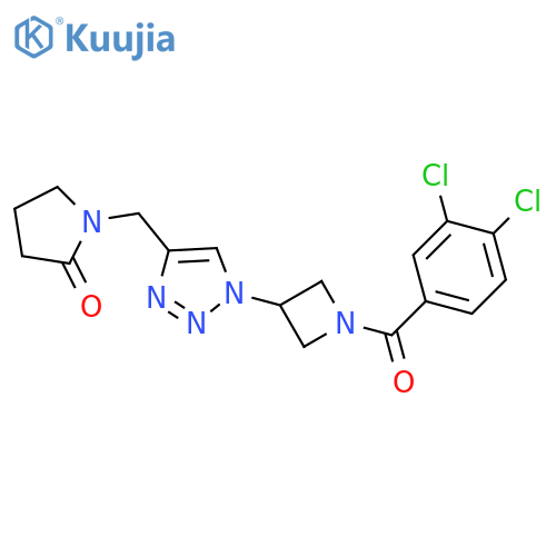 1-({1-[1-(3,4-dichlorobenzoyl)azetidin-3-yl]-1H-1,2,3-triazol-4-yl}methyl)pyrrolidin-2-one structure