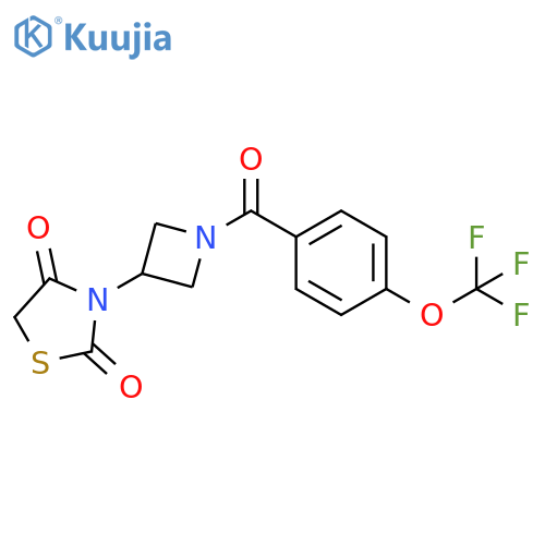 3-[1-[4-(Trifluoromethoxy)benzoyl]-3-azetidinyl]-2,4-thiazolidinedione structure