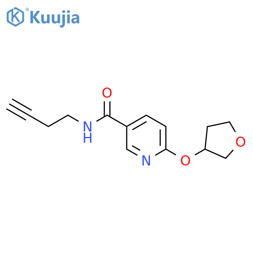 N-but-3-ynyl-6-(oxolan-3-yloxy)pyridine-3-carboxamide structure