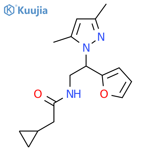 2-cyclopropyl-N-[2-(3,5-dimethyl-1H-pyrazol-1-yl)-2-(furan-2-yl)ethyl]acetamide structure
