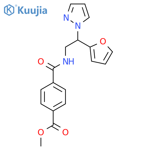 methyl 4-{2-(furan-2-yl)-2-(1H-pyrazol-1-yl)ethylcarbamoyl}benzoate structure