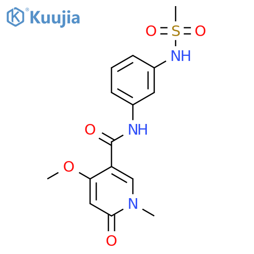 N-(3-methanesulfonamidophenyl)-4-methoxy-1-methyl-6-oxo-1,6-dihydropyridine-3-carboxamide structure