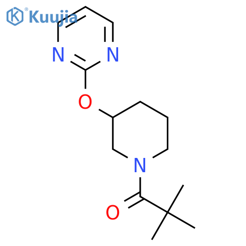 2,2-dimethyl-1-[3-(pyrimidin-2-yloxy)piperidin-1-yl]propan-1-one structure