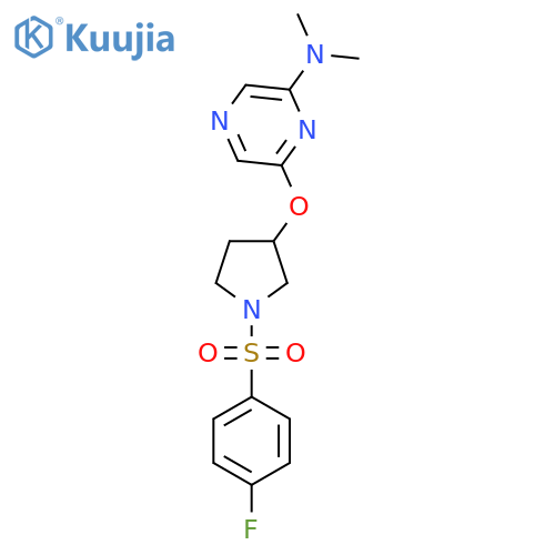 6-{[1-(4-fluorobenzenesulfonyl)pyrrolidin-3-yl]oxy}-N,N-dimethylpyrazin-2-amine structure