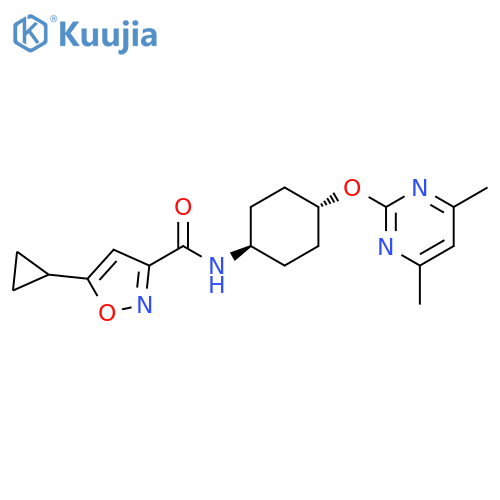 5-cyclopropyl-N-[(1r,4r)-4-[(4,6-dimethylpyrimidin-2-yl)oxy]cyclohexyl]-1,2-oxazole-3-carboxamide structure