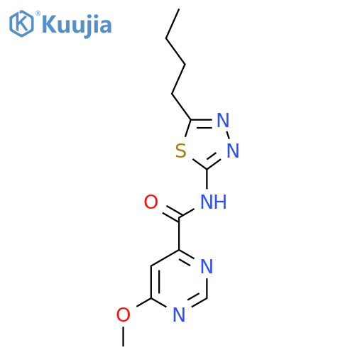 N-(5-butyl-1,3,4-thiadiazol-2-yl)-6-methoxypyrimidine-4-carboxamide structure