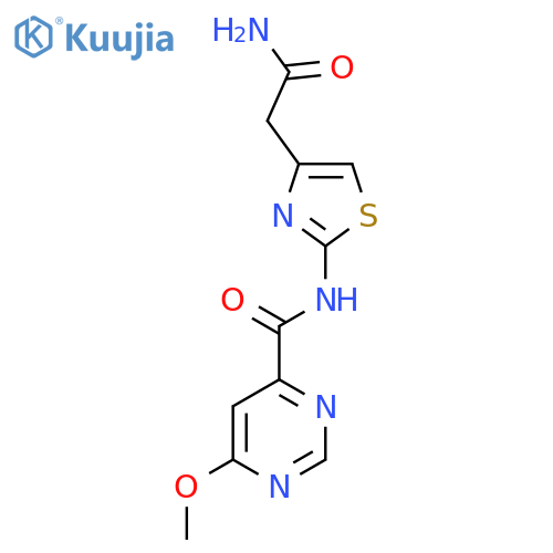 N-[4-(carbamoylmethyl)-1,3-thiazol-2-yl]-6-methoxypyrimidine-4-carboxamide structure