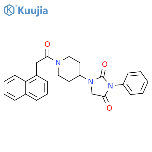 1-{1-[2-(naphthalen-1-yl)acetyl]piperidin-4-yl}-3-phenylimidazolidine-2,4-dione structure
