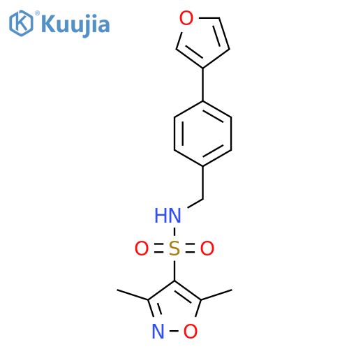 N-{4-(furan-3-yl)phenylmethyl}-3,5-dimethyl-1,2-oxazole-4-sulfonamide structure