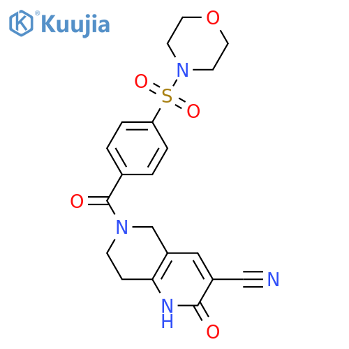 6-(4-morpholin-4-ylsulfonylbenzoyl)-2-oxo-1,5,7,8-tetrahydro-1,6-naphthyridine-3-carbonitrile structure