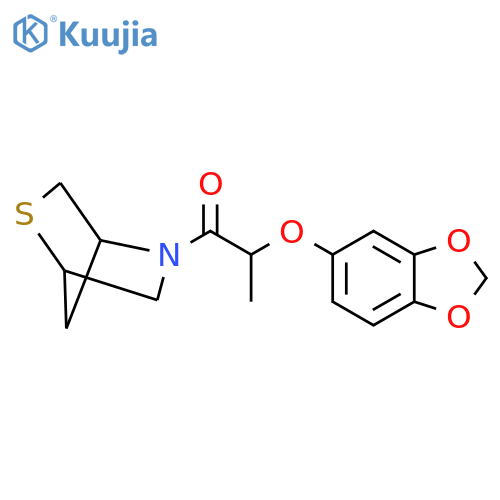 2-(2H-1,3-benzodioxol-5-yloxy)-1-{2-thia-5-azabicyclo[2.2.1]heptan-5-yl}propan-1-one structure