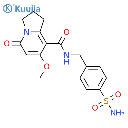 7-methoxy-5-oxo-N-(4-sulfamoylphenyl)methyl-1,2,3,5-tetrahydroindolizine-8-carboxamide structure