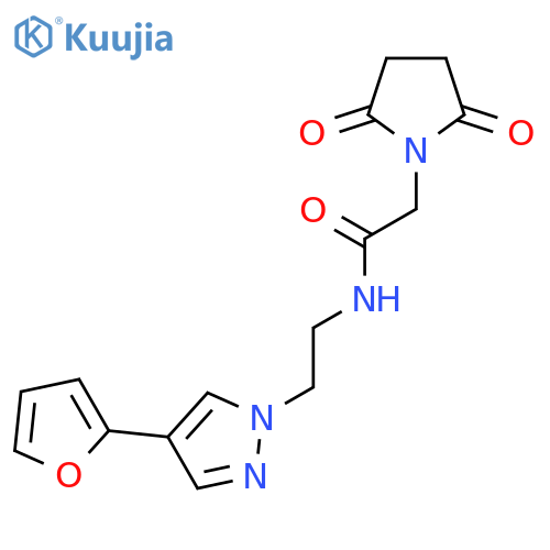2-(2,5-dioxopyrrolidin-1-yl)-N-{2-4-(furan-2-yl)-1H-pyrazol-1-ylethyl}acetamide structure