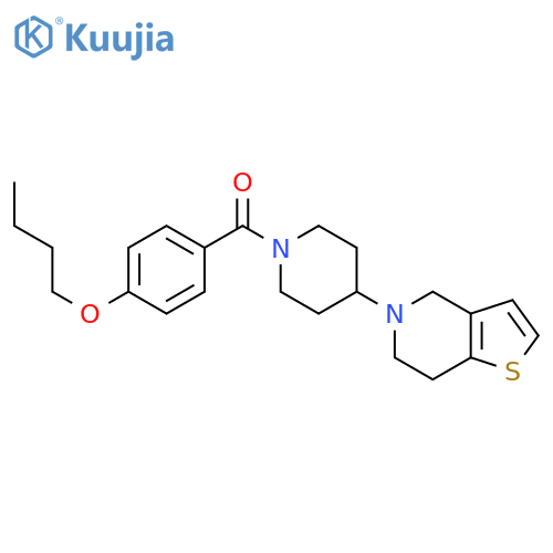 (4-butoxyphenyl)-[4-(6,7-dihydro-4H-thieno[3,2-c]pyridin-5-yl)piperidin-1-yl]methanone structure