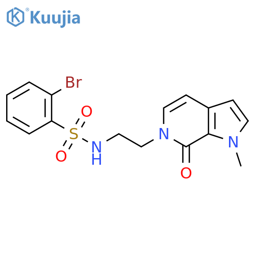 2-bromo-N-(2-{1-methyl-7-oxo-1H,6H,7H-pyrrolo[2,3-c]pyridin-6-yl}ethyl)benzene-1-sulfonamide structure
