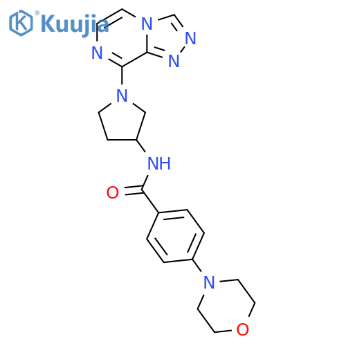 4-(morpholin-4-yl)-N-(1-{1,2,4triazolo4,3-apyrazin-8-yl}pyrrolidin-3-yl)benzamide structure